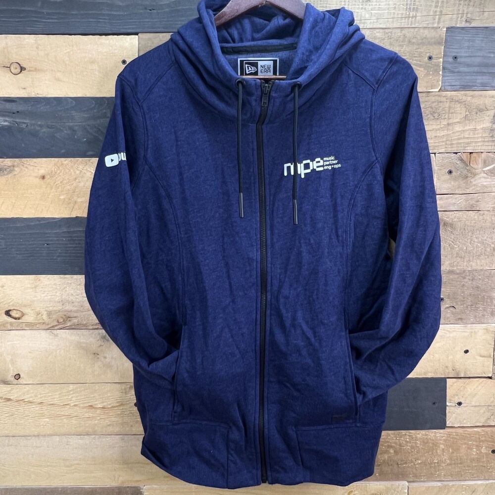 Youtube MPE Music Partner Eng+Ops New Era Blue Hoodie Large Merch Employee